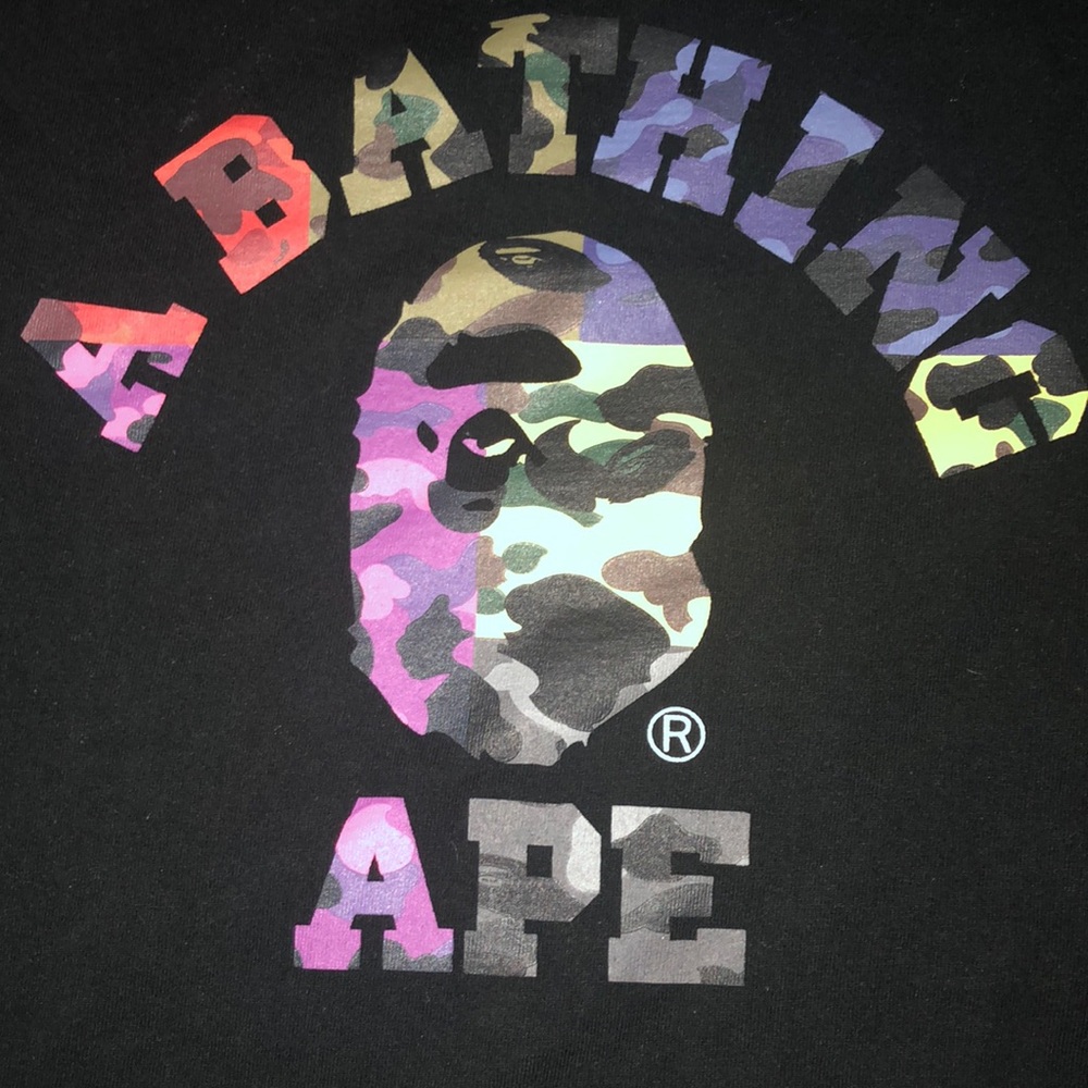 Black Bape Shirt Multi Camo Ape Head